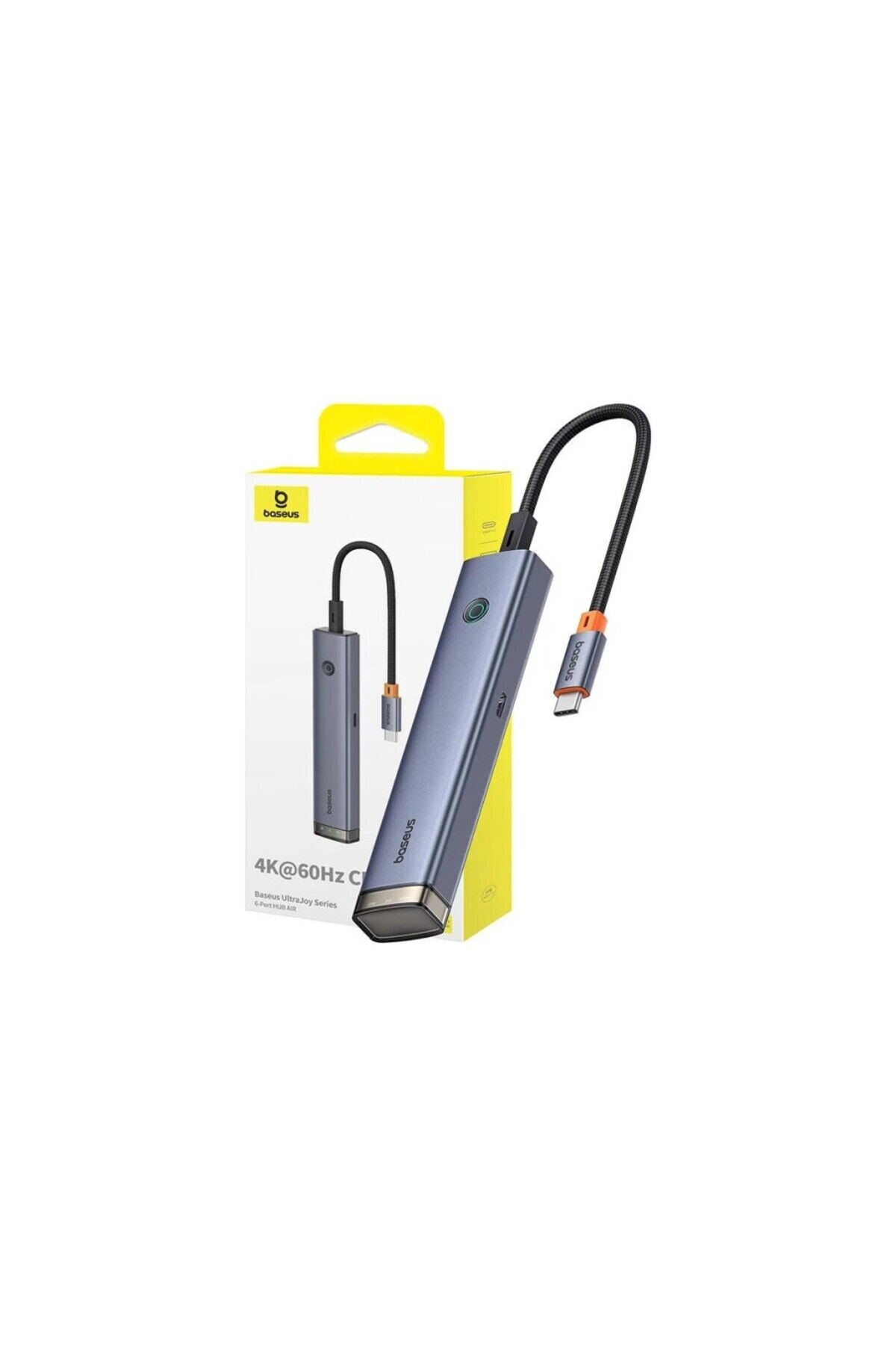 Baseus UltraJoy Series 6-Port HUB AIR - Gri (Type-C to HDMI4K@60Hz*1+USB3.0*2+USB2.0*1+Type-C3.0*1+PD*1)