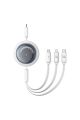 Baseus Free2Draw Makaralı Type-C To Type-C/Micro USB/Lighting 100W Kablo 1.1 mt Beyaz