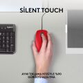 Logitech M110 Sessiz Tam Boyutlu Kablolu Usb-A Bağlantılı Optik Mouse - Kırmızı