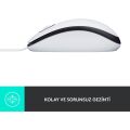 Logitech M100 Kablolu 1.000 Dpi USB Optik Mouse - Beyaz