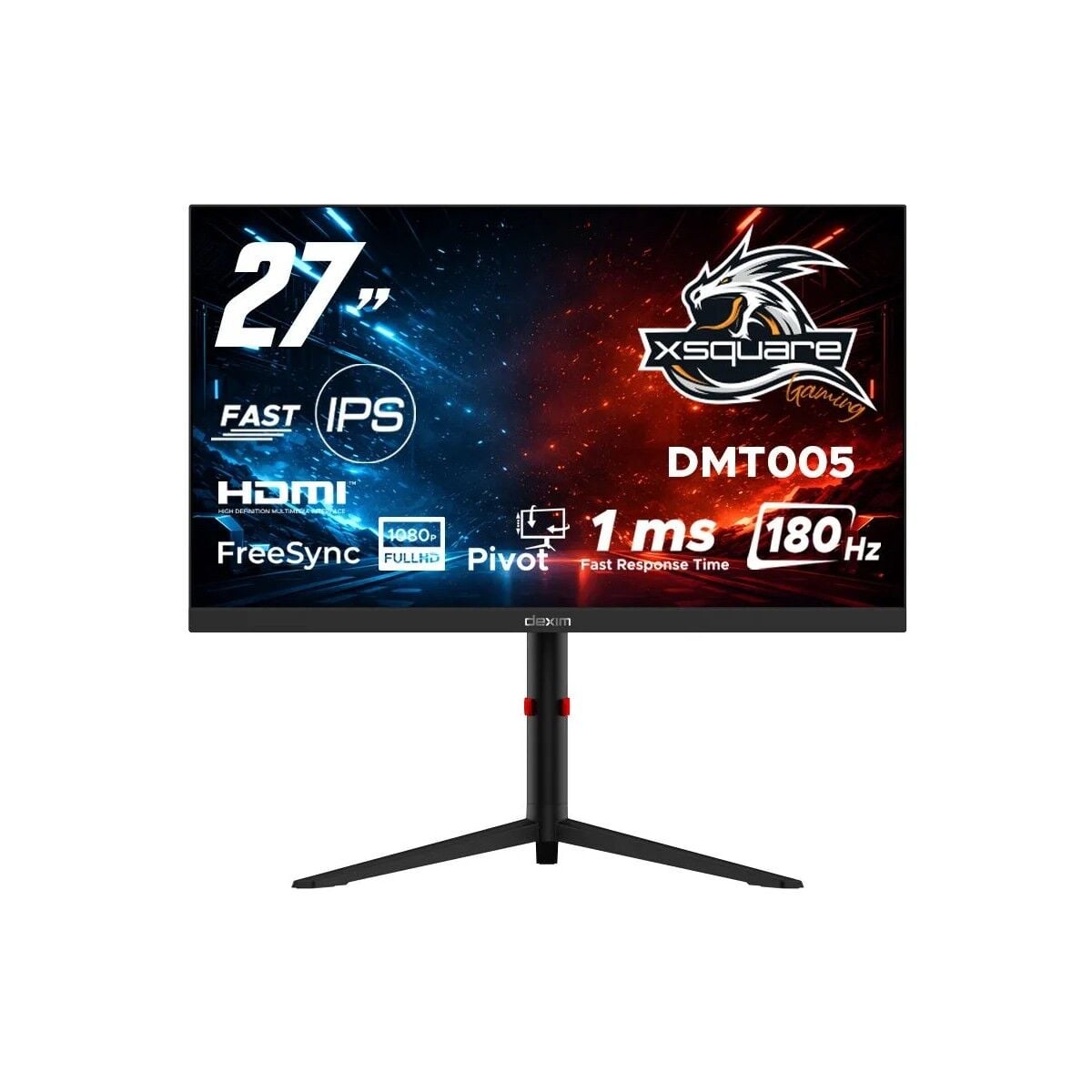 Dexim 27'' 180Hz 1Ms (HDMI+DP) FreeSync Adaptive Sync Full HD Fast IPS Pivot Gaming Monitör - DMT005