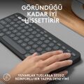 Logitech K380s Pebble Keys 2 Çoklu Cihaz Özellikli Bluetooth Türkçe Q Klavye - Siyah