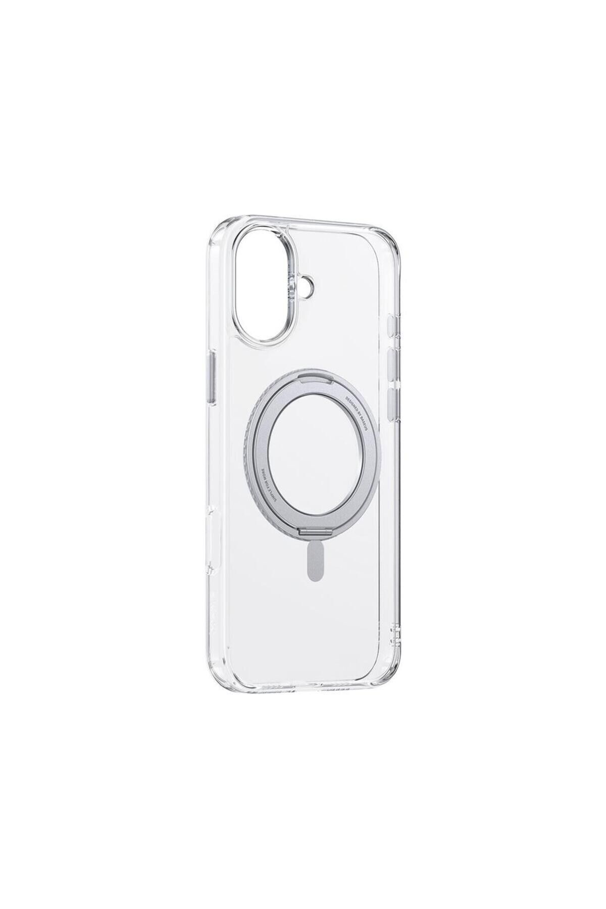 Baseus SkyRing Serisi 360° MagSafe Telefon Kılıfı Standlı iPhone 16 - Şeffaf