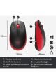 Logitech M191 Büyük Boy USB Alıcılı 1000 DPI Kablosuz Mouse - Kırmızı